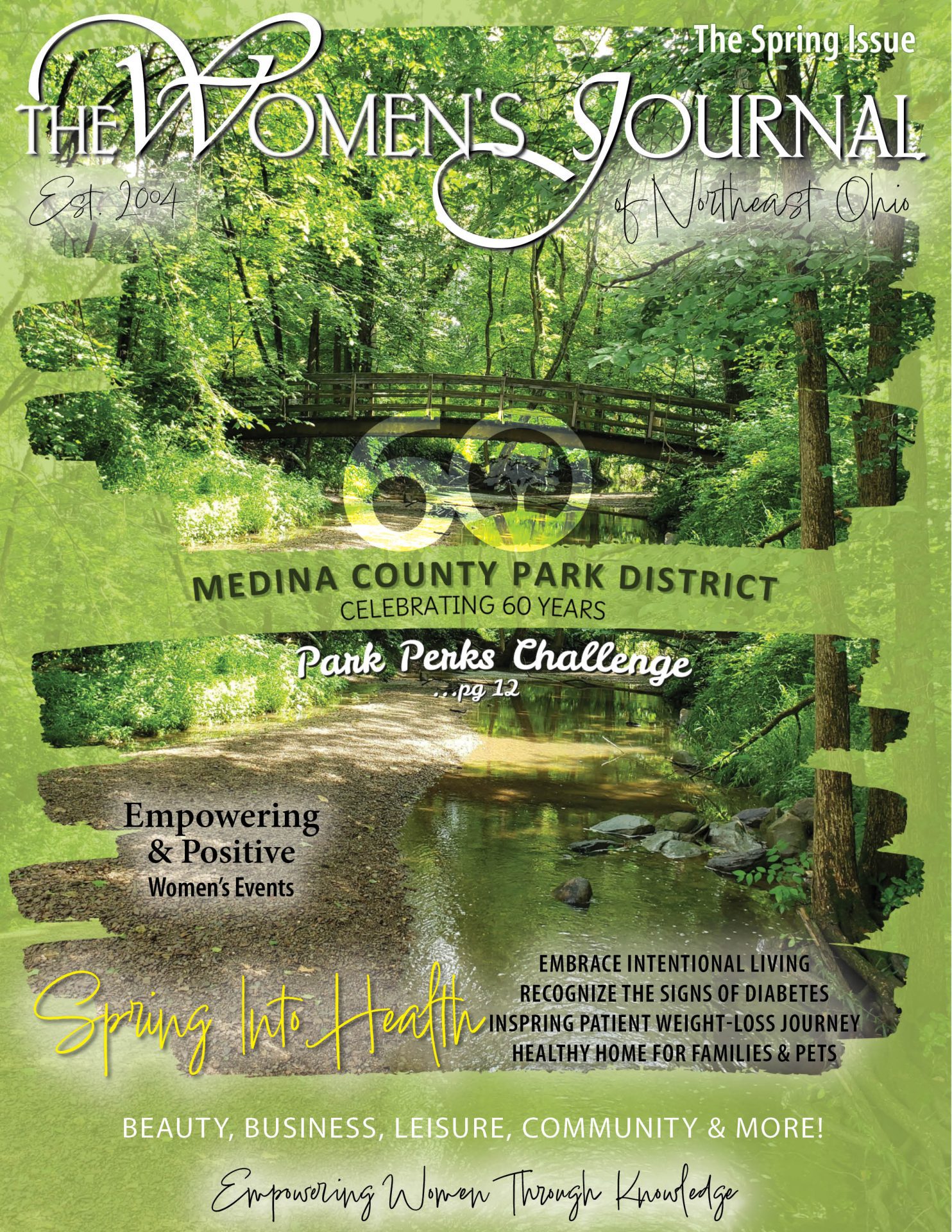 Spring Issue Cover with a beautiful picture of Medina County Park District