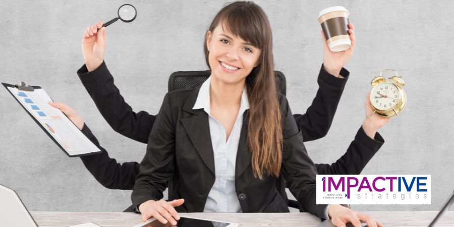 Impactive Strategies Busy woman trying to do it all